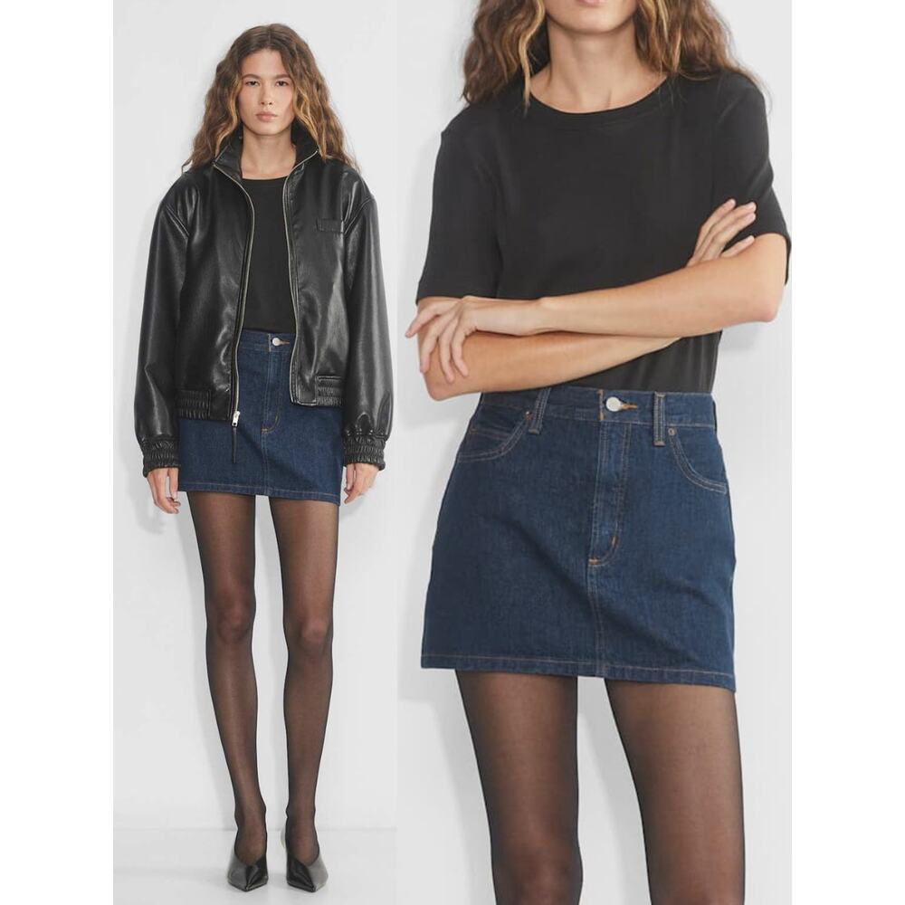 DENIM FORUM Aritzia The '90s Ricci Denim Skirt Size 26 Midnight Bleu